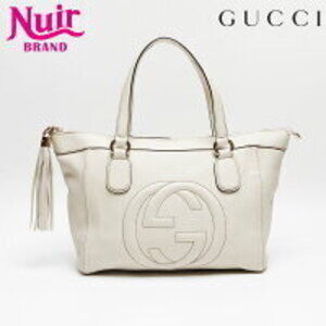 Gucci Soho Leather Tote Bag White